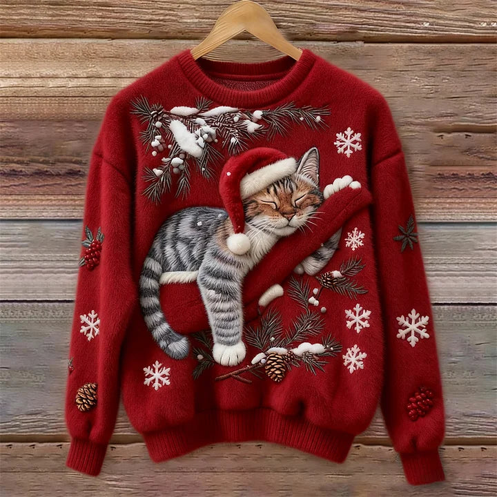 Nora - Holiday Cat Plush Sweater