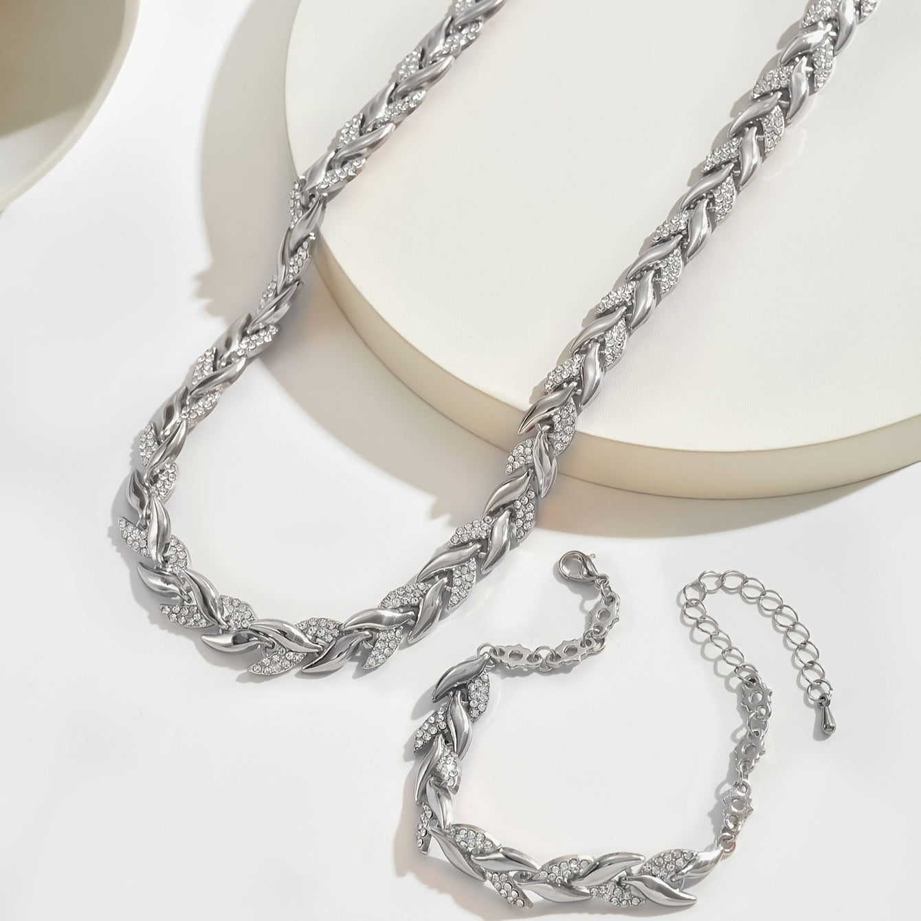 Crystal Herringbone Jewelry Set