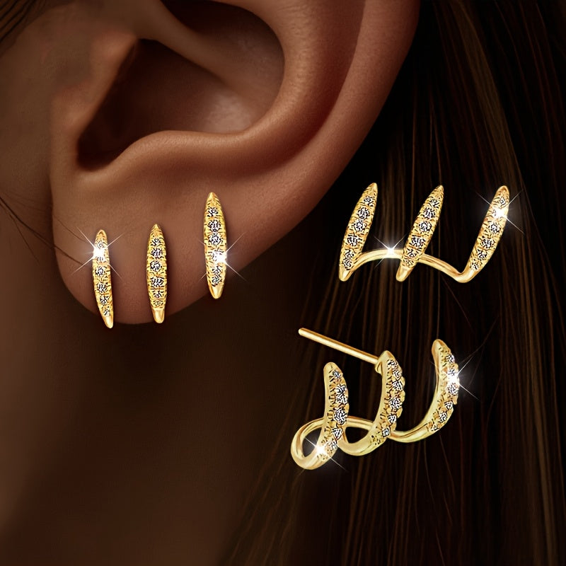 Elegant Triple Earrings