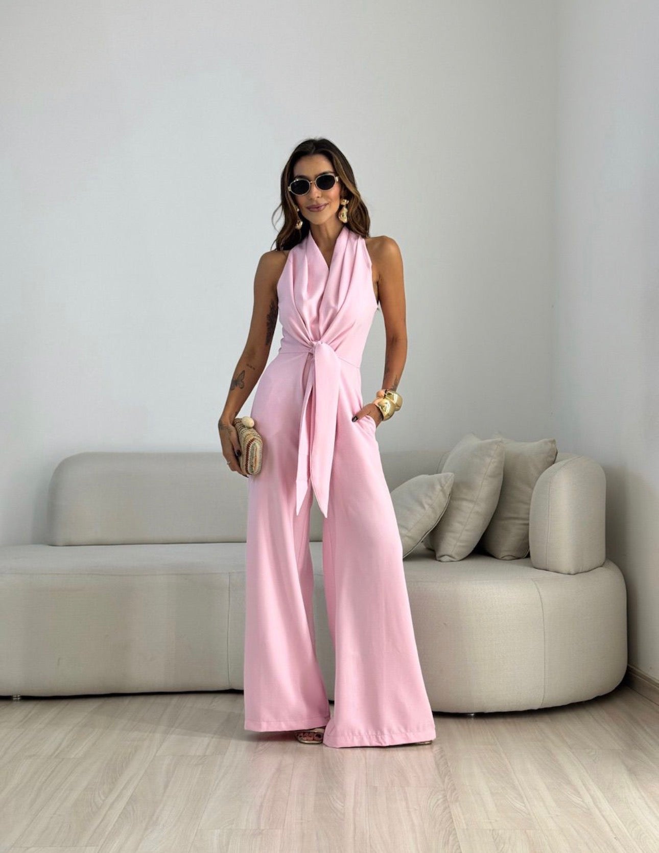 Sleeveless Wide-Leg Jumpsuit