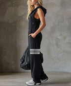 Giada™ | Retro Sports Hooded Striped Jumpsuit