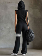 Giada™ | Retro Sports Hooded Striped Jumpsuit