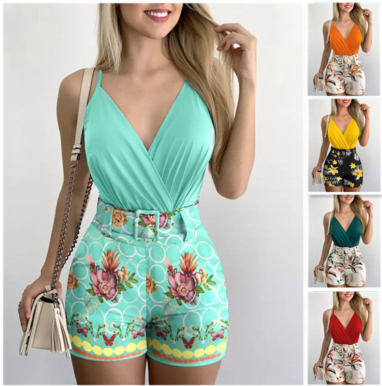 VALENTINA | Premium Tropical V-Neck Set