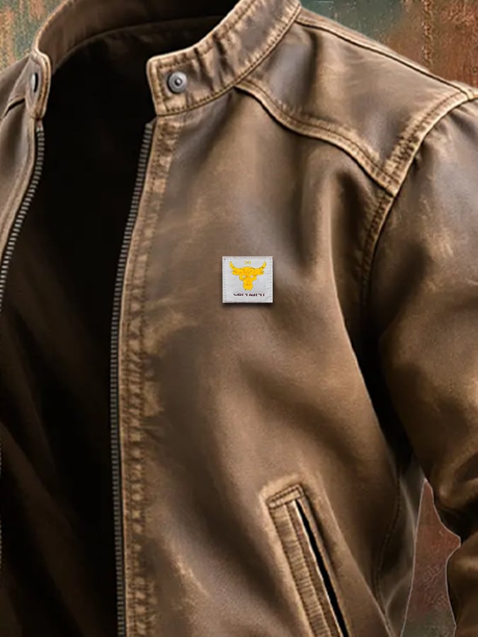 Leo | Brown Vintage Leather Jacket with Classic Cut