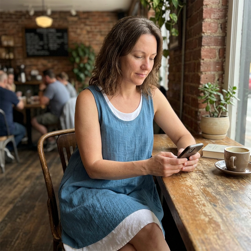 Anna | Women’s Sleeveless Linen-Blend Dress