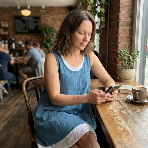 Anna | Women’s Sleeveless Linen-Blend Dress