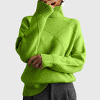 Angela – Modern Geometric Turtleneck Sweater
