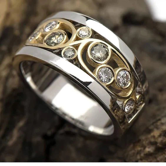 Claire | Vintage Gold & Silver Zirconia Ring