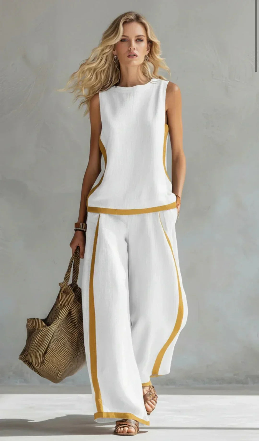 Ursula – Smart-Casual Waistcoat & Trousers Set with Contrast Trim