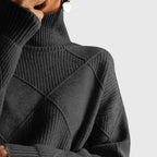 Laurel - Modern Geometric Turtleneck Sweater