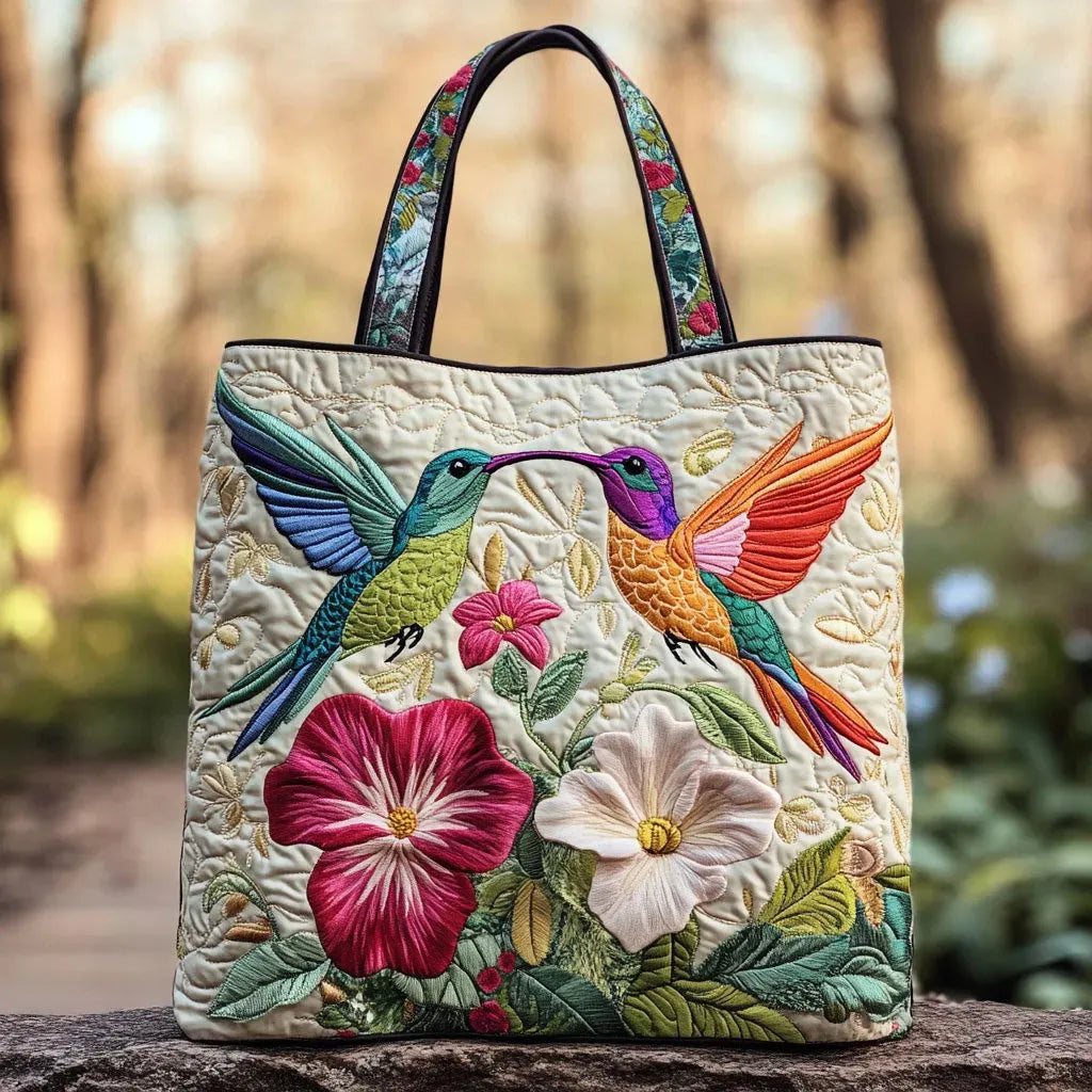 Handmade Quilted Hummingbird Bag
