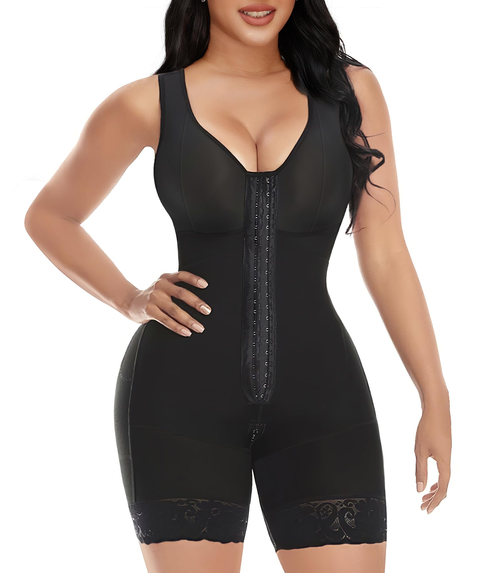 Lunea Mode Fajas Colombianas Shapewear for Women Tummy Control Post Surgery Full Body Shaper Butt Lifter with Zipper Crotch