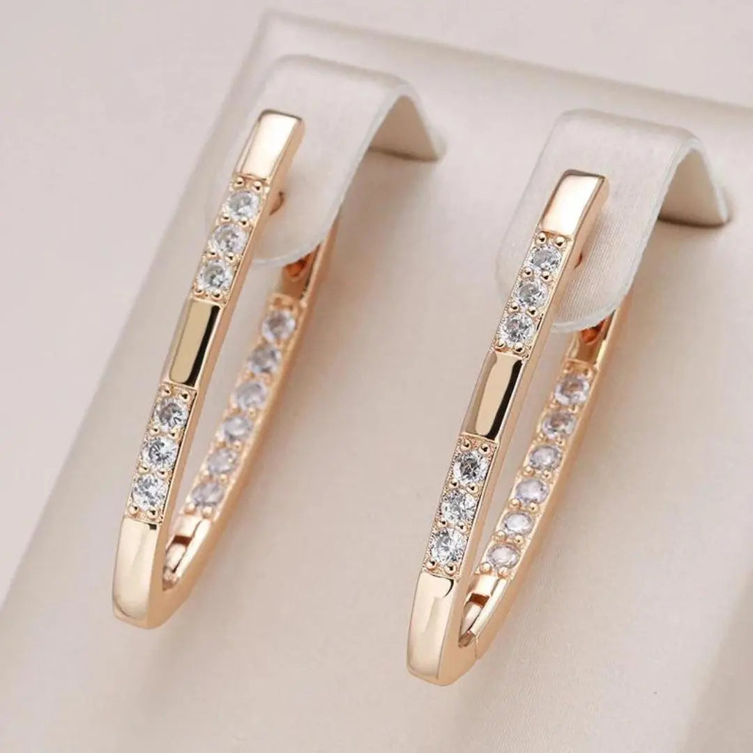 Sophisticated Earrings with Zircon Stones