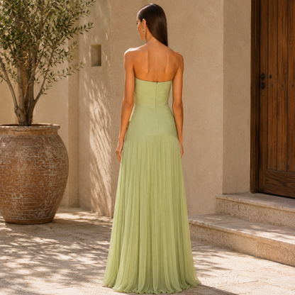 Dress with off-shoulder design
