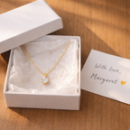 Lunea Mode® | The Margaret - Delicate Gold Solitaire Necklace
