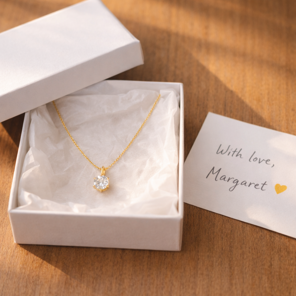 Lunea Mode® | The Margaret - Delicate Gold Solitaire Necklace