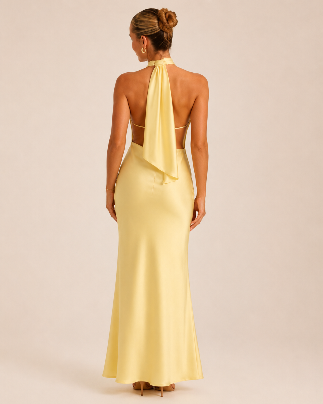 Solenne – Draped Halter Maxi Dress