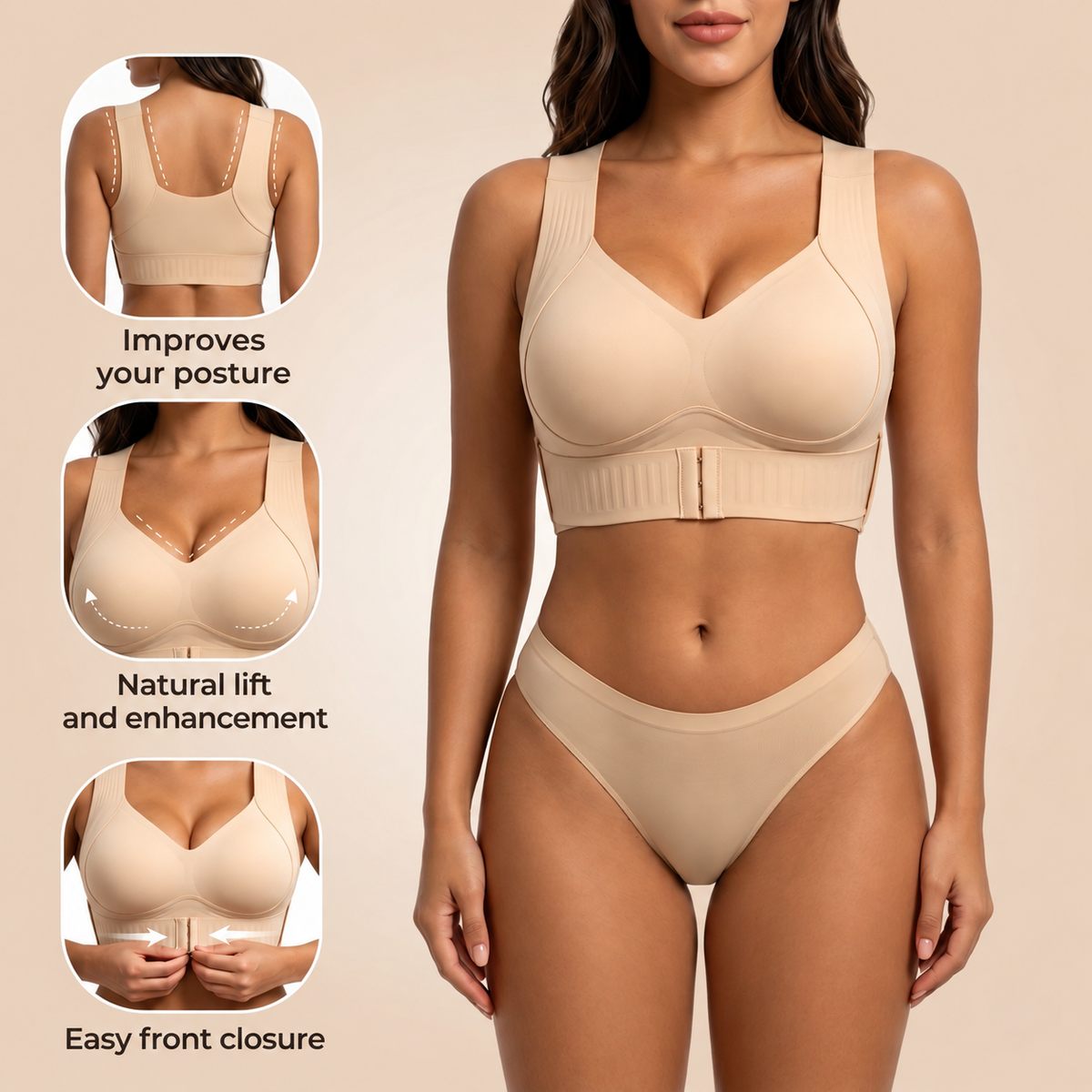 Posture-Correcting and Enhancing Bra