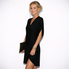 Lunea Mode® | The Valentina Elegant V-Neck Batwing Sleeve Mini Dress