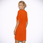 Lunea Mode® | The Valentina Elegant V-Neck Batwing Sleeve Mini Dress