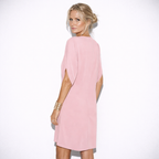 Lunea Mode® | The Valentina Elegant V-Neck Batwing Sleeve Mini Dress