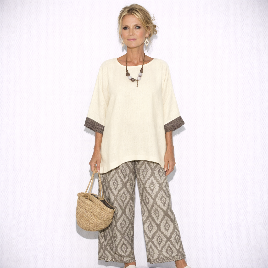 Lunea Mode® |The Catherine Elegant Bohemian Print Two-Piece Set