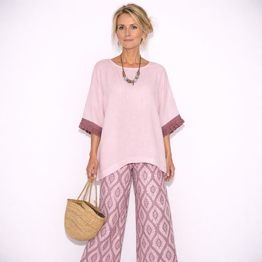 Lunea Mode® |The Catherine Elegant Bohemian Print Two-Piece Set