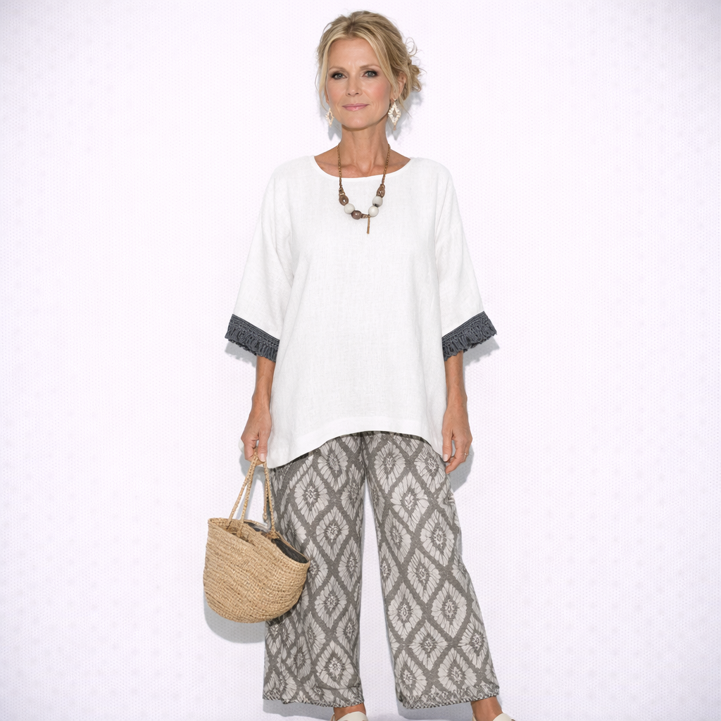 Lunea Mode® |The Catherine Elegant Bohemian Print Two-Piece Set