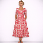 Lunea Mode® | The Josephine Floral Print A-Line Midi Dress