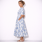 Lunea Mode® | The Josephine Floral Print A-Line Midi Dress