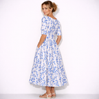 Lunea Mode® | The Josephine Floral Print A-Line Midi Dress