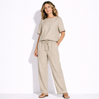 Lunea Mode® | The Ava - Pure Cotton Relaxed Tie Waist Two Piece Set