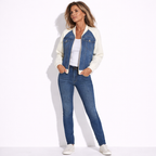 Lunea Mode® | The Blake - Contrast Sleeve Denim Patchwork Jacket