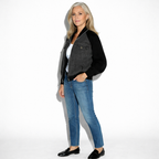 Lunea Mode® | The Blake - Contrast Sleeve Denim Patchwork Jacket