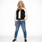Lunea Mode® | The Blake - Contrast Sleeve Denim Patchwork Jacket