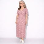 Lunea Mode® | The Daisy — Flowy V-Neck Wrap Midi Dress