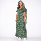 Lunea Mode® | The Daisy — Flowy V-Neck Wrap Midi Dress