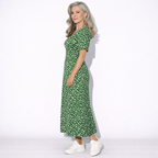 Lunea Mode® | The Daisy — Flowy V-Neck Wrap Midi Dress