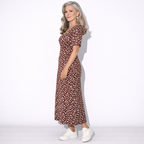 Lunea Mode® | The Daisy — Flowy V-Neck Wrap Midi Dress