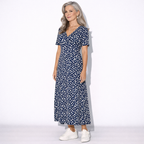 Lunea Mode® | The Daisy — Flowy V-Neck Wrap Midi Dress