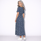 Lunea Mode® | The Daisy — Flowy V-Neck Wrap Midi Dress