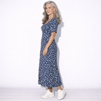 Lunea Mode® | The Daisy — Flowy V-Neck Wrap Midi Dress