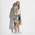 Lunea Mode® | Isabelle – Geomeetrilise Mustriga Poolläbipaistev Pikkade Varrukatega Pluus