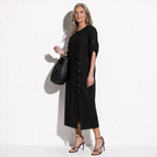 Lunea Mode® | Margaux külje nööpidega midi kleit