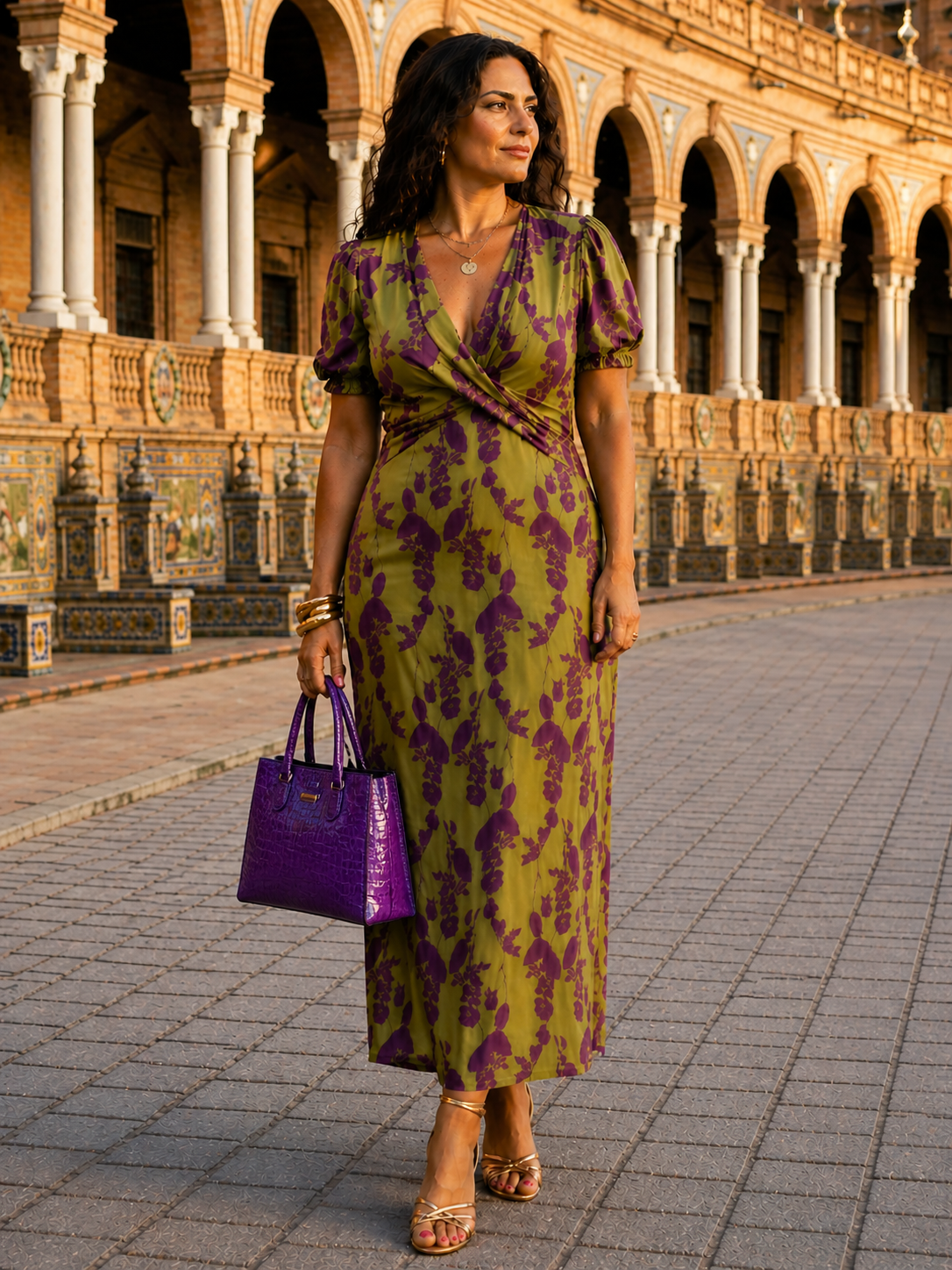 Floral Maxi Dress with Fluid Drape