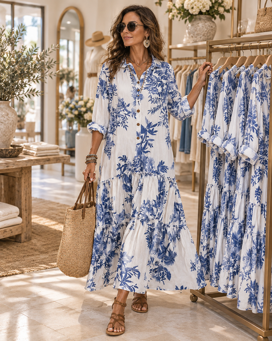 Chloe | Floral Button Maxi Dress