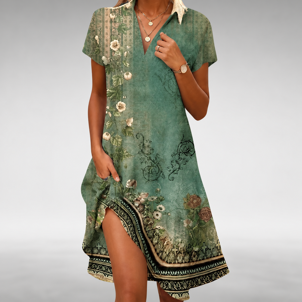 Moira™ | Lightweight Floral Midi Dress