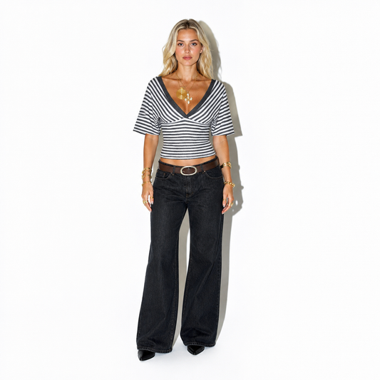 Sienna Striped V-Neck Top