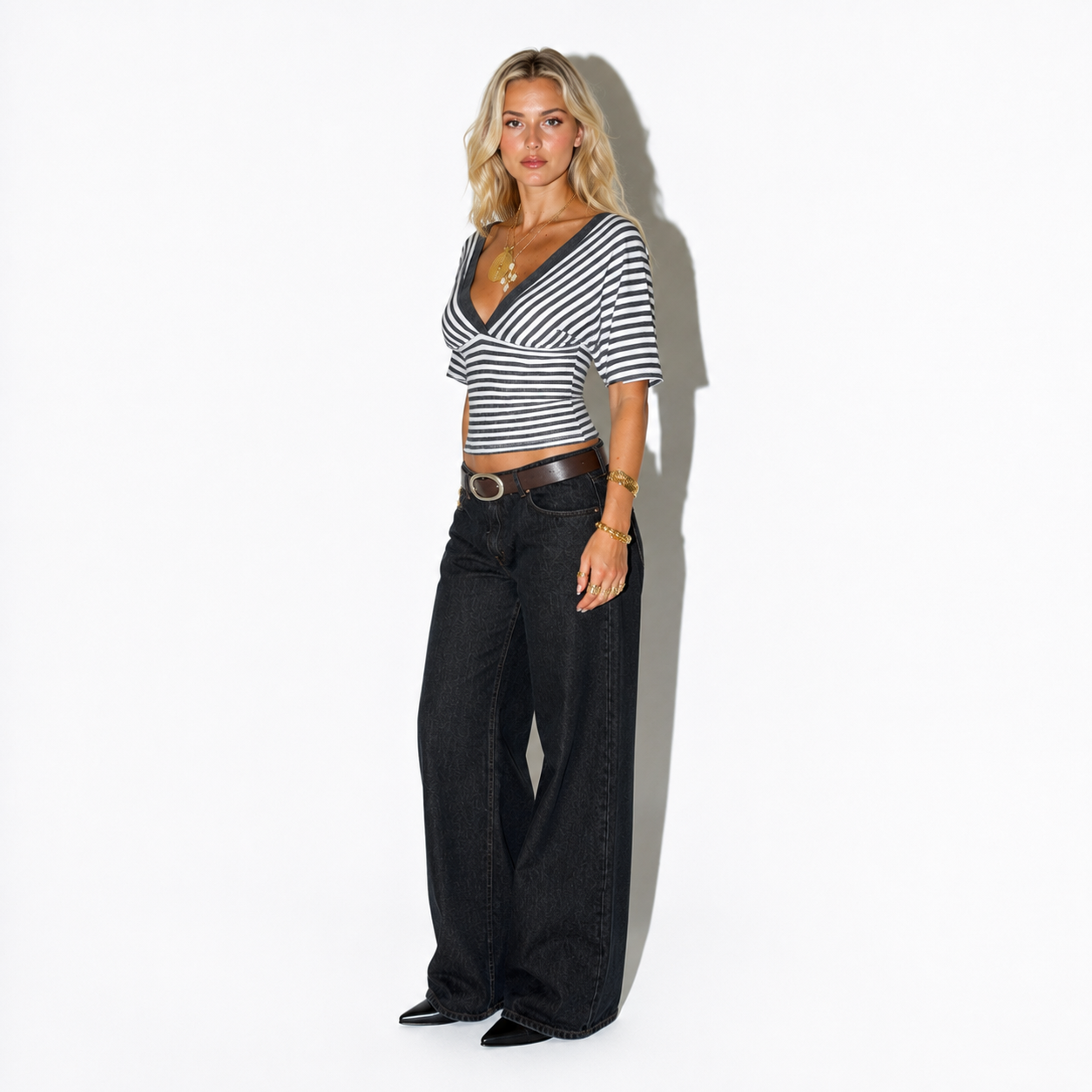 Sienna Striped V-Neck Top