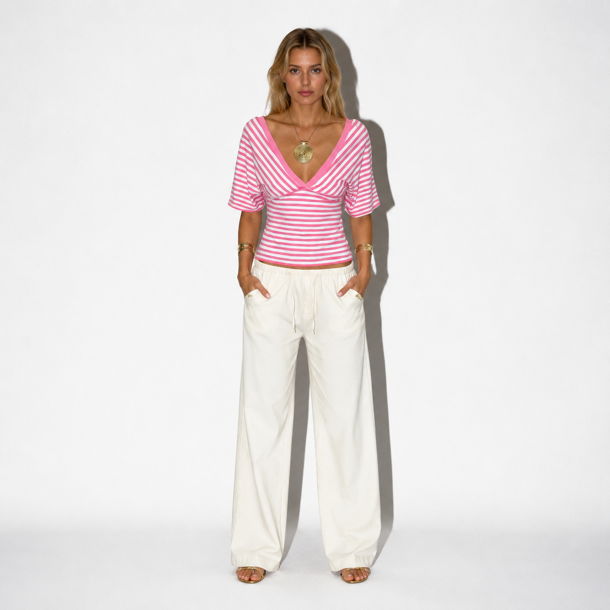 Sienna Striped V-Neck Top
